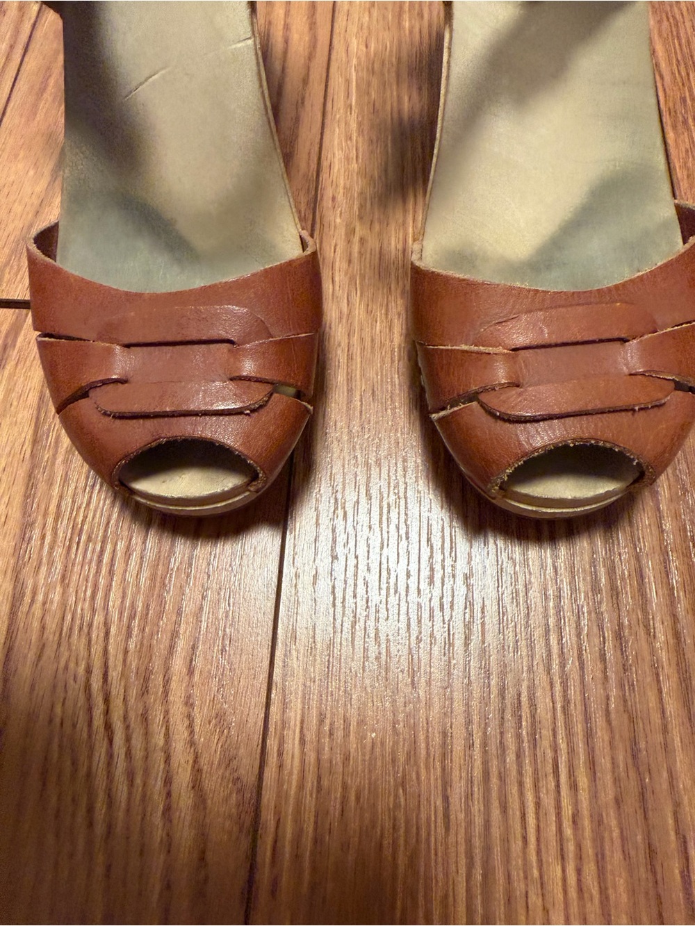 Swedish Hasbeens Brown Leather Open-Toe Heel Sandals - Picture 4 of 8